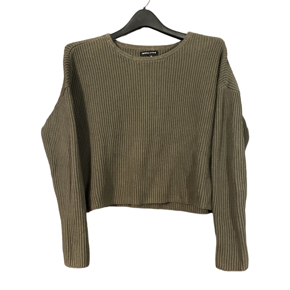 Kendall & Kylie Olive Knit Sweater Women’s Medium